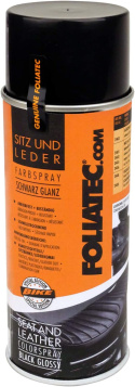 Seat and Leather Color Spray , Glossy Black, 400 ml Foliatec