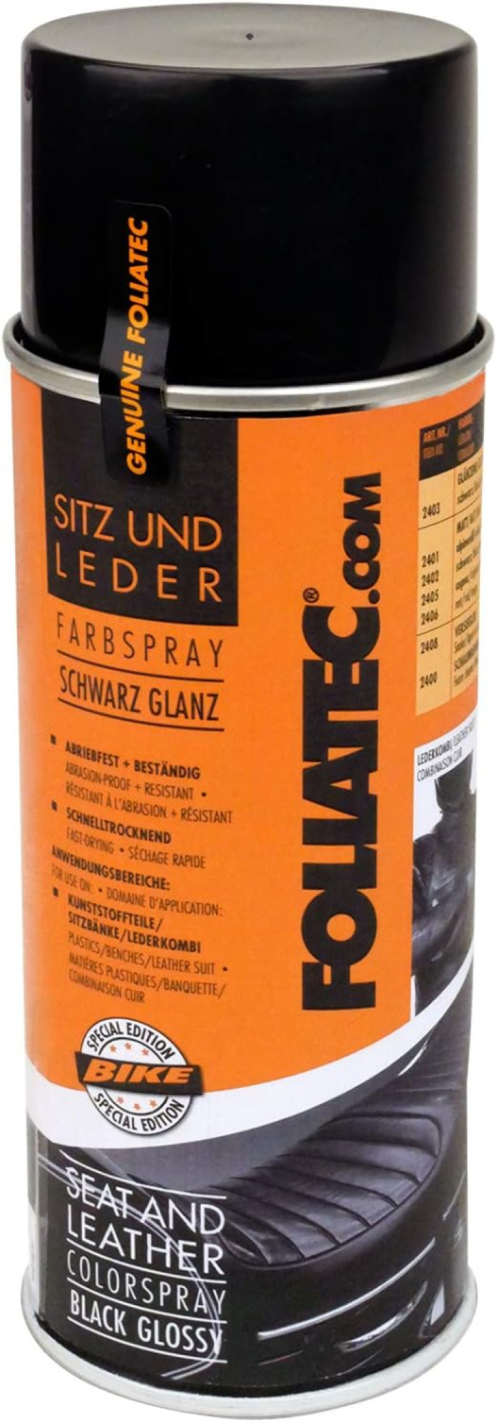 Seat and Leather Color Spray , Glossy Black, 400 ml Foliatec in the group Select car model at DDESIGN Scandinavia AB (FT2403)