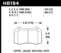 HPS type Brake Pads (HB194) Hawk Performance