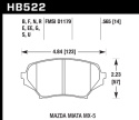 HP Plus type Brake Pads (HB522) Hawk Performance