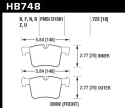 Performance Ceramic type Brake Pads (HB748) Hawk Performance