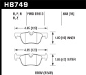 Performance Ceramic type Brake Pads (HB749) Hawk Performance