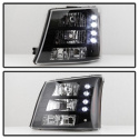 Chevy Silverado 1500/2500/3500 03-06 LED ( Replaceable LEDs ) Crystal Headlights - Black Spyder Auto