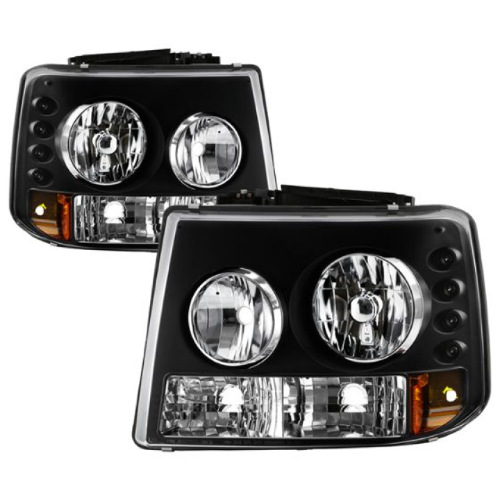 Chevy Silverado 1500/2500 99-02 ( Does Not Fit HD Model ) Crystal Headlights - Black Spyder Auto in the group Select car model / Chevrolet / Tahoe / Styling at DDESIGN Scandinavia AB (HD-YD-CS99-1PC-AM-BK)