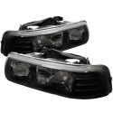 Chevy Silverado 1500/2500 99-02Chevy Silverado 1500/2500/3500 03-06 / Silverado / Avalanche Crystal Headlights - Black Spyder Auto