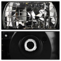Ford Mustang 87-93 1PC LED ( Replaceable LEDs ) Crystal Headlights - Black Spyder Auto