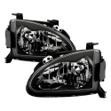 Honda Del Sol 93-97 Crystal Headlights - Black Spyder Auto