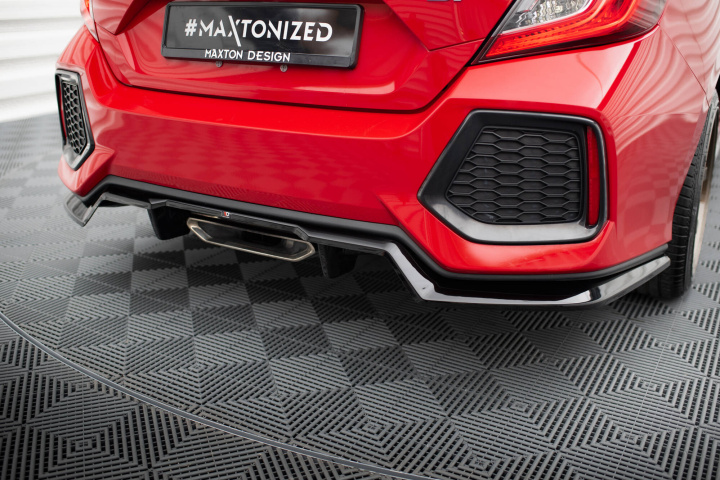 Central Rear Splitter (With Vertical Bars) Honda Civic SI Mk10 2017-2022 Maxton Design in the group Select car model / Honda / Civic FC - FK Standard 16-21 / Styling / Rear at DDESIGN Scandinavia AB (HO-CI-10-SI-RD1G-RD2G)