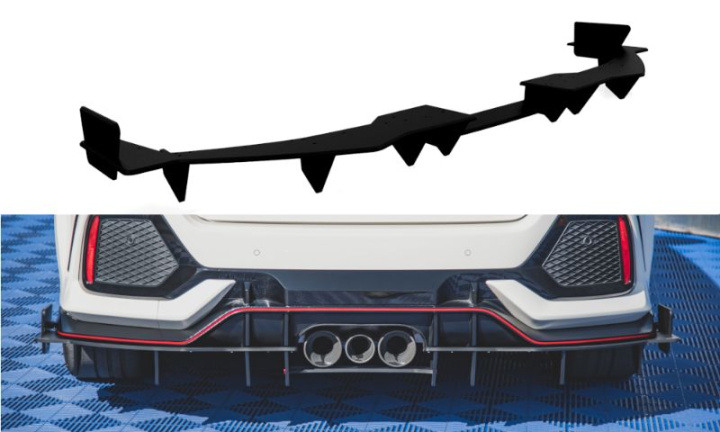 Honda Civic Type-R Mk10 / Mk10 Facelift 2019-2022 Street Pro Rear Valance Black-Red Maxton Design in the group Select car model / Honda / Civic Type R FK8 17-21 / Styling at DDESIGN Scandinavia AB (HOCI10TYPERCNC-RS1B-BRBI)