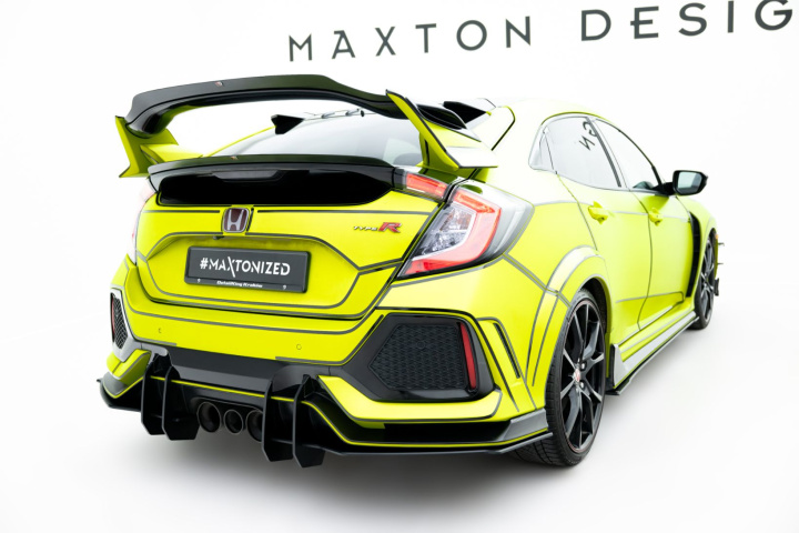 Honda Civic Type-R Mk10 / Mk10 Facelift 2019-2022 Street Pro Rear Valance V.2 Black-Red Maxton Design in the group Select car model / Honda / Civic Type R FK8 17-21 / Styling at DDESIGN Scandinavia AB (HOCI10TYPERCNC-RS2B-BRBI)
