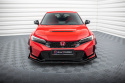 Honda Civic Type-R Mk 11 2023- Street Pro Front Splitter + Flaps Black-Red + Gloss Flaps Maxton Design