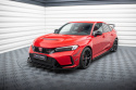 Honda Civic Type-R Mk 11 2023- Street Pro Front Splitter + Flaps Black-Red + Gloss Flaps Maxton Design