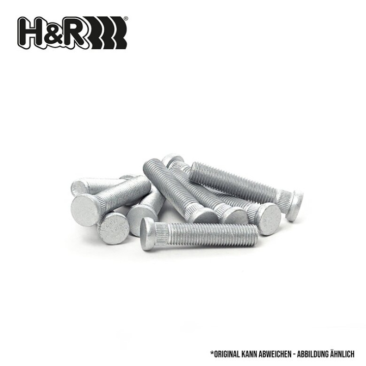 HR-1254044 H&R Wheel Stud M12x1.5 Knurled Silver, Length 40mm 14,2mm Diameter in the group Select car model at DDESIGN Scandinavia AB (HR-1254044)