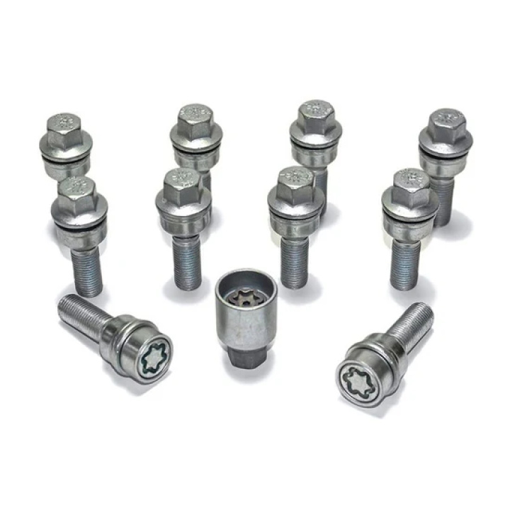 HR-1454503SET (8pc Wheelbolts, 2pc Locking Bolts) M14x1,5 round head 13mm seat round head aluminium cone Silver, Length 45mm in the group Select car model at DDESIGN Scandinavia AB (HR-1454503SET)