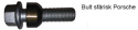 HR-1456306 Wheelbolt M14x1,5 round head 14mm seat round head aluminium cone Porsche Taycan Silver, Length 63/48mm