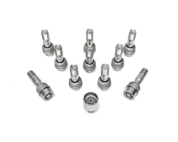 HR-15254407SET Wheelbolt M15x1,25 round head 14mm seat Mercedes wheels Silver, Length 44mm incl wheel locks in the group Select car model at DDESIGN Scandinavia AB (HR-15254407set)