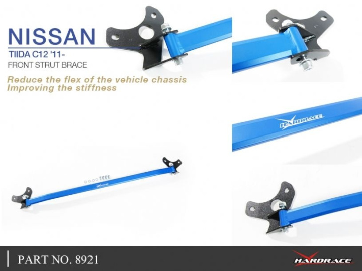 Nissan Tiida C12 11-Front Strut Brace - 1pcs/Set Hardrace in the group Select car model / Nissan / Versa 07+ at DDESIGN Scandinavia AB (HR-8921)