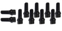Wheel Bolts (10st) M14x1.25 Conical Black, Length 28mm H&R
