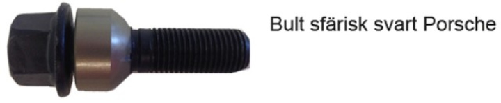 HR-B1455206 Wheelbolt M14x1,5 round head 14mm seat round head aluminium cone Porsche Taycan Black, Length 52/37mm in the group Select car model at DDESIGN Scandinavia AB (HR-B1455206)