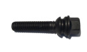 HR-B1455607 Wheelbolt M14x1,5 round head 14mm seat movable head Porsche VW T5 VW Touareg Black, Length 56mm