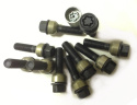 HR-B1457406SET H&R Set of bolts with wheel locks M14x1,5 Round head 14mm seat movable head aluminium Porsche Taycan Black, Length 74/59mm