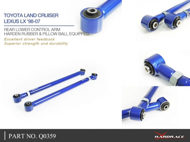 Toyota Land Cruiser/ Lx 98-07rear Lower Control Arm(Harden Rubber) - 2pcs/Set Hardrace in the group Select car model / Toyota / Land Cruiser at DDESIGN Scandinavia AB (HR-Q0359)