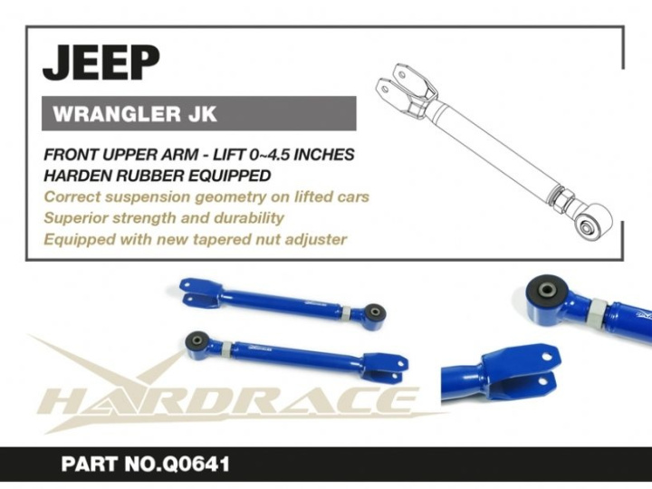 Jeep Wrangler 06-18 Jkfront Upper Arm - Adjustable V2.Lift 0~4.5 Inches(Harden Rubber) 2pcs/Set Hardrace in the group Select car model / Jeep / Wrangler JK 2007-2018 / Chassis at DDESIGN Scandinavia AB (HR-Q0641)