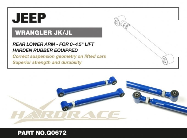 Jeep Wrangler 06-18 Jk/ 18- Jlrear Lower Arm-Adjustable - 0~4.5\'\' Lift, V2.(Harden Rubber) - 2pcs/Set Hardrace in the group Select car model / Jeep / Wrangler JK 2007-2018 / Chassis at DDESIGN Scandinavia AB (HR-Q0672)