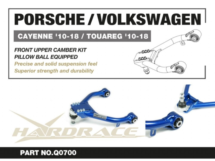 Porsche Cayenne 10-18/ Volkswagen Touareg 10-18front Upper Camber Kit(Pillow Ball) - 2pcs/Set Hardrace in the group Select car model / VW / Touareg / Chassis / Bushings and Rods at DDESIGN Scandinavia AB (HR-Q0700)