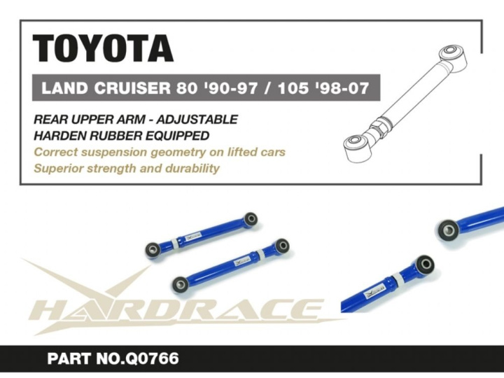 Toyota Land Cruiser 80 90-97/ 105 98-07rear Upper Arm (Harden Rubber) - 2pcs/Set Hardrace in the group Select car model / Toyota / Land Cruiser at DDESIGN Scandinavia AB (HR-Q0766)