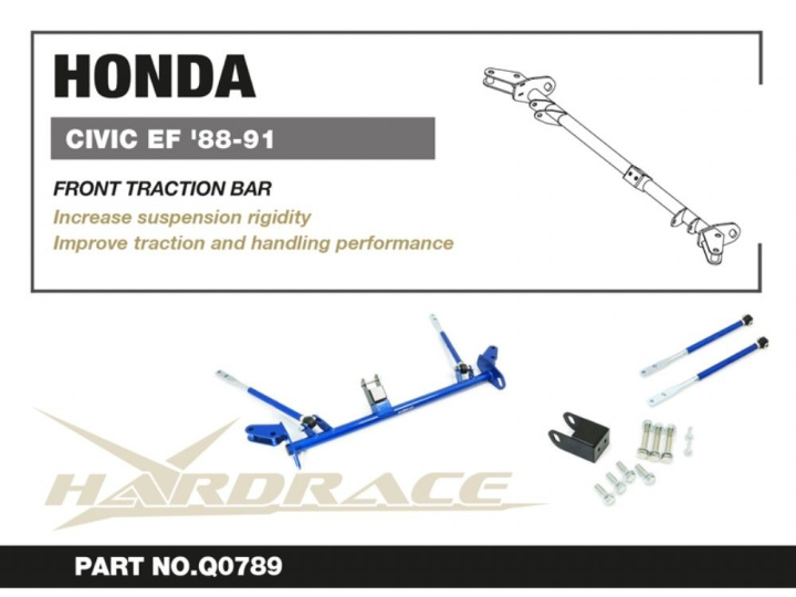 Honda Civic/Crx Ef 88-91 Front Traction Bar - 4pcs/Set Hardrace in the group Select car model / Honda / CRX 87-91 / Chassis / Bushings and Rods at DDESIGN Scandinavia AB (HR-Q0789)