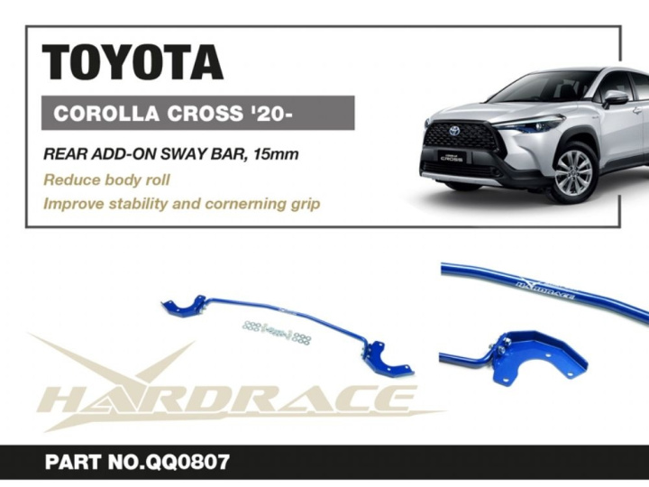 Toyota Corolla Cross 20-Rear Add-On Sway Bar, 15mm - 3pcs/Set Hardrace in the group Select car model / Toyota / Corolla (E210) 2018+ at DDESIGN Scandinavia AB (HR-Q0807)
