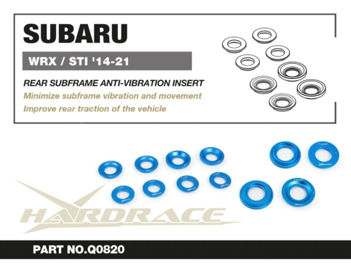 Subaru Wrx/Sti 14-21rear Subframe Anti-Vibration Insert - 8pcs/Set Hardrace in the group Select car model / Subaru / Impreza WRX 15-21 / Chassis / Bushings and Rods at DDESIGN Scandinavia AB (HR-Q0820)