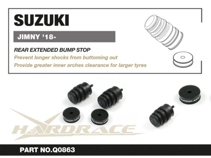 Suzuki Jimny 18-Rear Extended Bump Stop - 4pcs/Set Hardrace in the group Select car model / Suzuki / Jimny at DDESIGN Scandinavia AB (HR-Q0863)