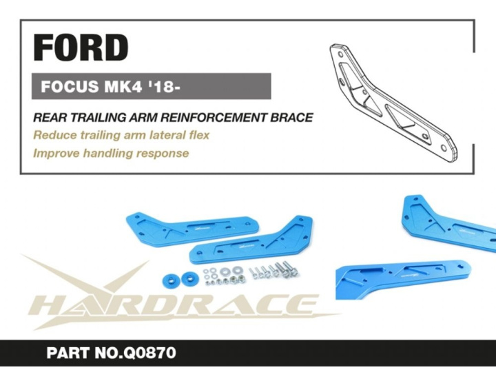 Ford Focus Mk4 19- Rear Trailing Arm Reinforcement Brace - 2pcs/Set For Muti-Link Rear Axle Hardrace in the group Select car model / Ford / Focus Mk4 19+ / Chassis at DDESIGN Scandinavia AB (HR-Q0870)