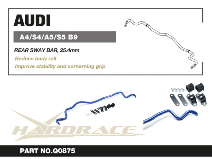 Audi A4/S4/Rs4/A5/S5/Rs5 B9 16- Rear Sway Bar, 25.4mm - 7pcs/Set Hardrace in the group Select car model / Audi / A4 - S4 - RS4 (B9) 2015+ / Chassis / Links and Fasteners at DDESIGN Scandinavia AB (HR-Q0875)