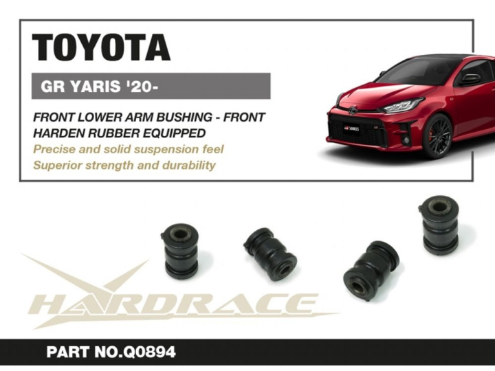 Toyota Gr Yaris 20- Front Lower Arm Front Bushing Kit (Harden Rubber) - 2pcs/Set Hardrace in the group Select car model / Toyota / GR Yaris 2020+ / Chassis / Bushings at DDESIGN Scandinavia AB (HR-Q0894)