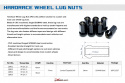 Hardrace Black Lug Nuts M12x1.25 / M12x1.50