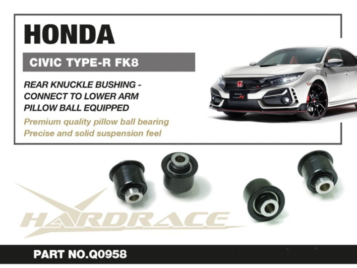 Honda Civic 17- Fk8 Type-R Rear Knuckle Bushing (Pillow Ball) - 2pcs/Set Hardrace in the group Select car model / Honda / Civic Type R FK8 17-21 / Chassis / Bushings at DDESIGN Scandinavia AB (HR-Q0958)