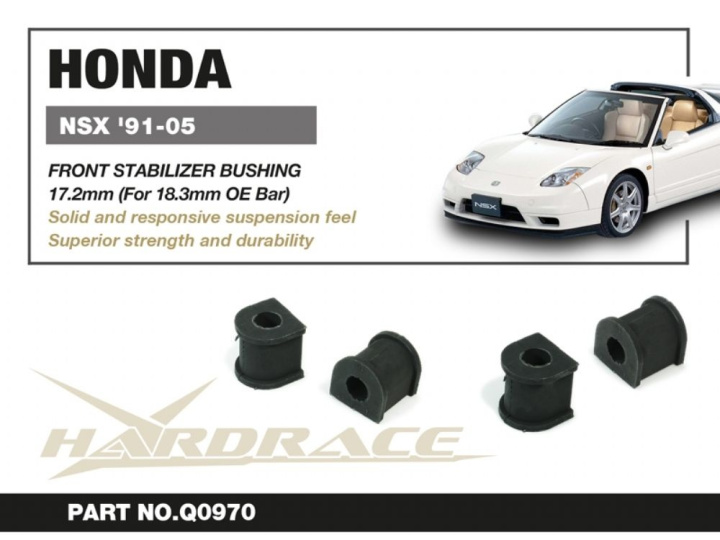 Acura Nsx 91-05/ Nsx Type-S 97-05front Stabilizer Bush, 17.2mm (For 18.3mm Oe Bar)2pcs/Set Hardrace in the group Select car model / Honda / NSX 90-05 / Chassis / Bushings and Rods at DDESIGN Scandinavia AB (HR-Q0970)