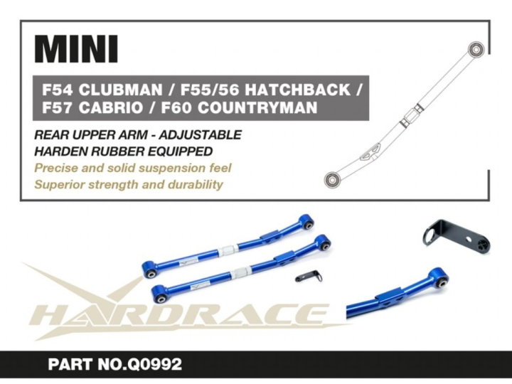 Mini F54/55/56/57/60 / F39/40/44/45/46/48 Rear Upper Arm (Harden Rubber) - 3pcs/Set Hardrace in the group Select car model / Mini / Cab (F57) 16+ at DDESIGN Scandinavia AB (HR-Q0992)