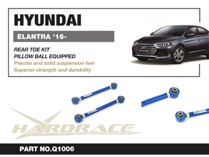 Hyundai Elantra Sport 1.6t 16- Rear Toe Kit (Pillow Ball) - 2pcs/Set Hardrace in the group Select car model / Hyundai / Elantra / Chassis / Bushings and Rods at DDESIGN Scandinavia AB (HR-Q1006)