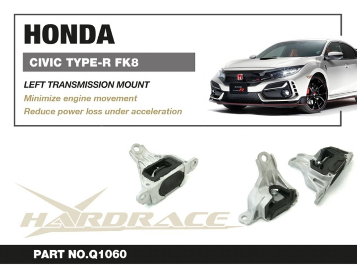 Honda Civic Type-R 17- Fk8 6mt Trans. Mount, Lh (Harden Rubber) - 1pcs/Set Hardrace in the group Select car model / Honda / Civic Type R FK8 17-21 / Tuning / Engine & Gearbox Mounts at DDESIGN Scandinavia AB (HR-Q1060)