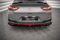 Hyundai I30 Fastback N-Line Mk3 Facelift 2020- Street Pro Rear Side Splitters + Flaps Red + Gloss Flaps Maxton Design
