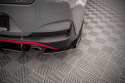 Hyundai I30 Fastback N-Line Mk3 Facelift 2020- Street Pro Rear Side Splitters + Flaps Red + Gloss Flaps Maxton Design