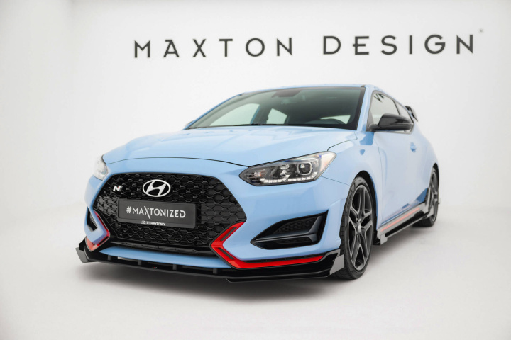 Hyundai Veloster N Mk2 2018-2022 Street Pro Front Splitter + Flaps Maxton Design in the group Select car model / Hyundai / Veloster (JS) 2018+ at DDESIGN Scandinavia AB (HYVE2NCNC-FD1BRBFSF1G)