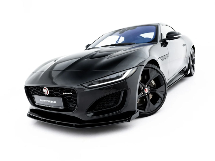 Jaguar F-Type X152 Facelift 2 2020-2024 Street Pro Front Splitter + Flaps Black-Red + Gloss Flaps Maxton Design in the group Select car model / Jaguar / F-Type (X152) 2014+ / Styling at DDESIGN Scandinavia AB (JAFTYPE1F2CNC-FD1BRBFSF1G)
