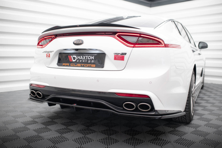KIA Stinger GT Mk1 2017-2023 Central Rear Splitter (With Vertical Bars) V.1 Maxton Design in the group Select car model / KIA / Stinger / Styling at DDESIGN Scandinavia AB (KI-ST-1-GTLINE-RD1G-RD2G)