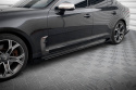 Kia Stinger GT / GT-Line / Standard Mk1 Street Pro Side Skirts Diffusers + Flaps Black-Red + Gloss Flaps Maxton Design
