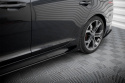 Kia Stinger GT / GT-Line / Standard Mk1 Street Pro Side Skirts Diffusers + Flaps Black-Red + Gloss Flaps Maxton Design